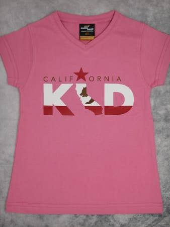 California Kid Youth Girl V-neck T-Shirt for wholesale by 24-7 Daddyhood