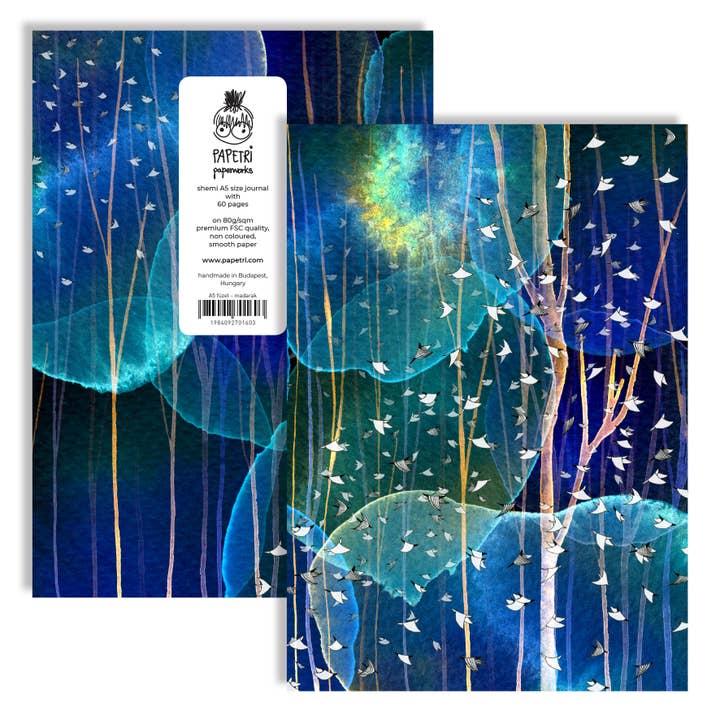 Einfaches leeres Notizbuch — Nachtvögel für den Großhandel von Papetri paperworks