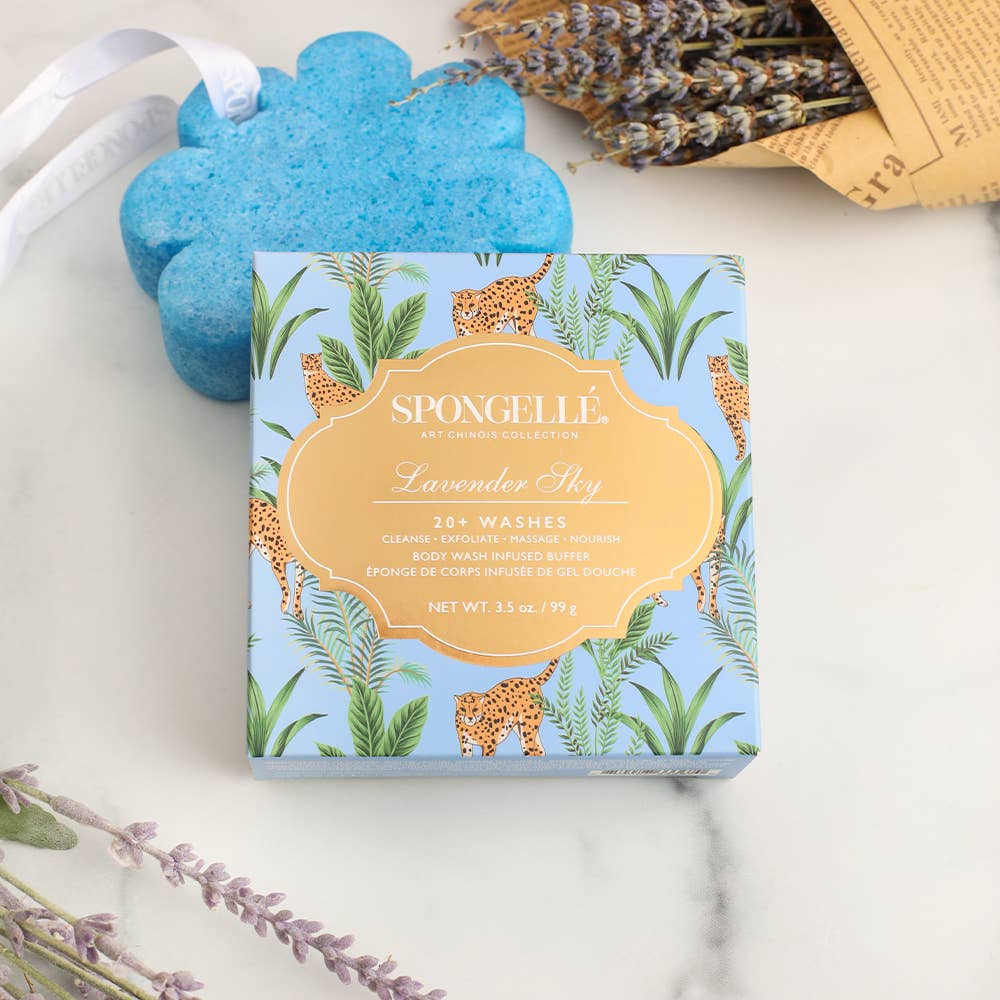 Spongellé | Valentines Day Gifts | Easter Gifts – Großhandel Badepuff/-schwamm – Lavendel Himmel Kunst Chinois Körperpuffer