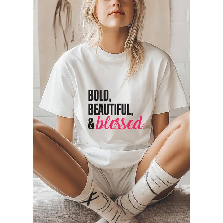 Camiseta Gráfica HUT-L4670 Audaz Hermosa Bendecida para venta al por mayor de Nobrand