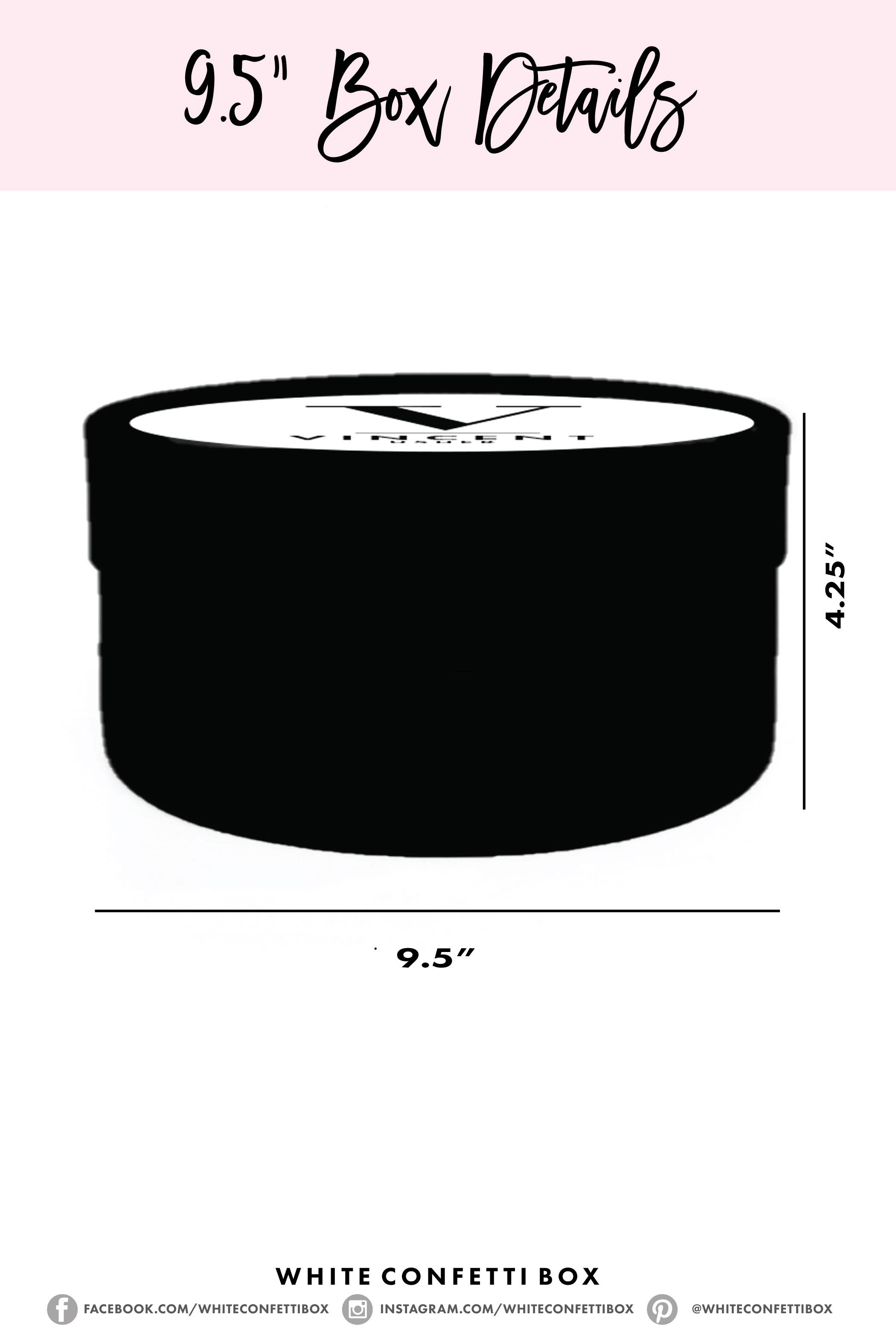 White Confetti Box - Wholesale Gift Box - White or Black Round Gift Box- Keepsake Gift Box3