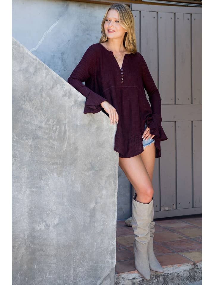 Sweet Lovely by Jen - Wholesale Tunic - Women's - SW275 - Waffle Knit Flare Top48