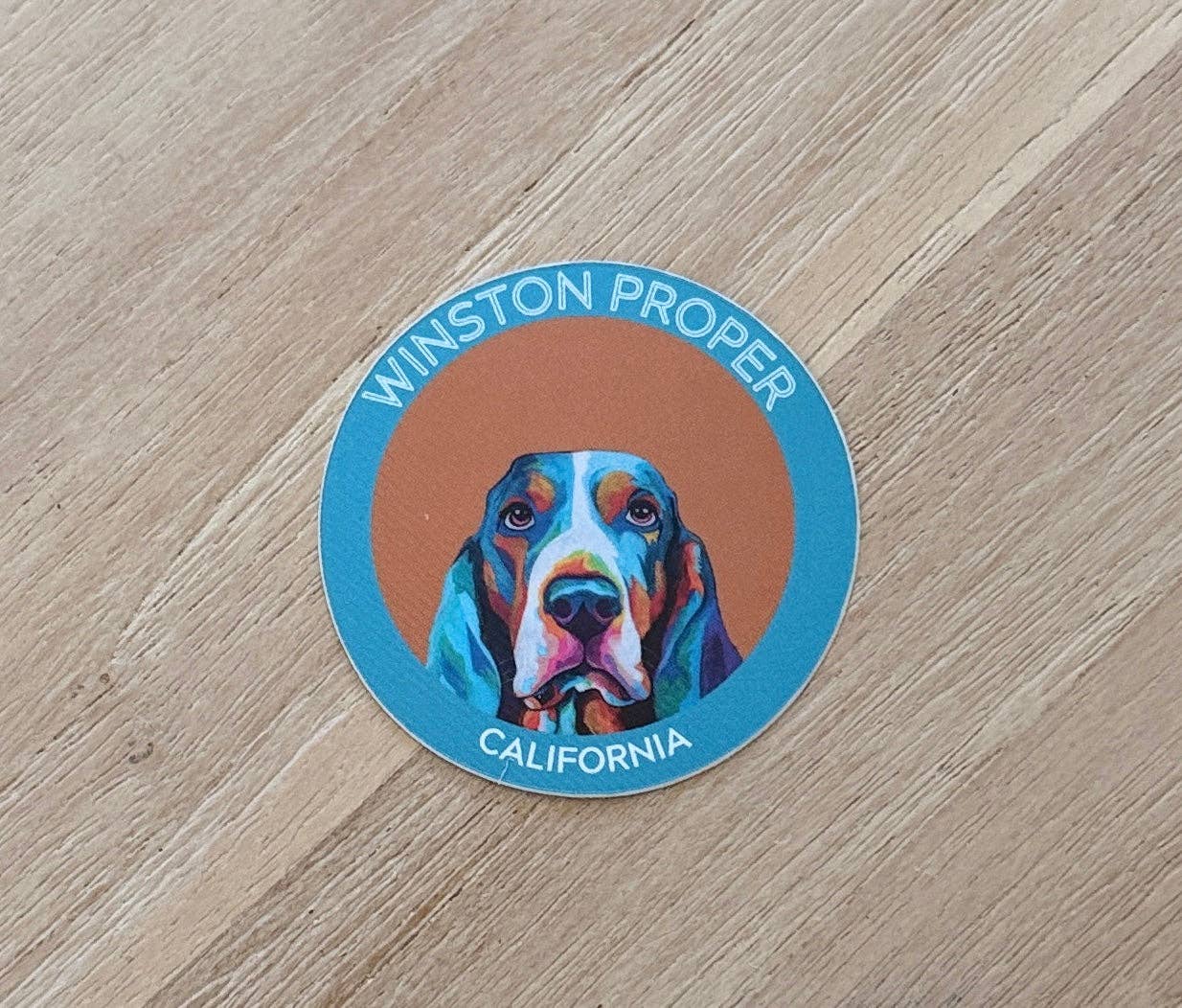 Winston Proper - Wholesale Sticker - 3 Pack 2 inch Round Winston the Basset Hound Stickers2
