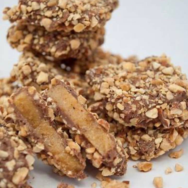 O'Shea's Candies Sweet Shop - Wholesale Toffee - Snack Pack Milk Choc Almond Butter Toffee Sq 1/4# Sealed Bag