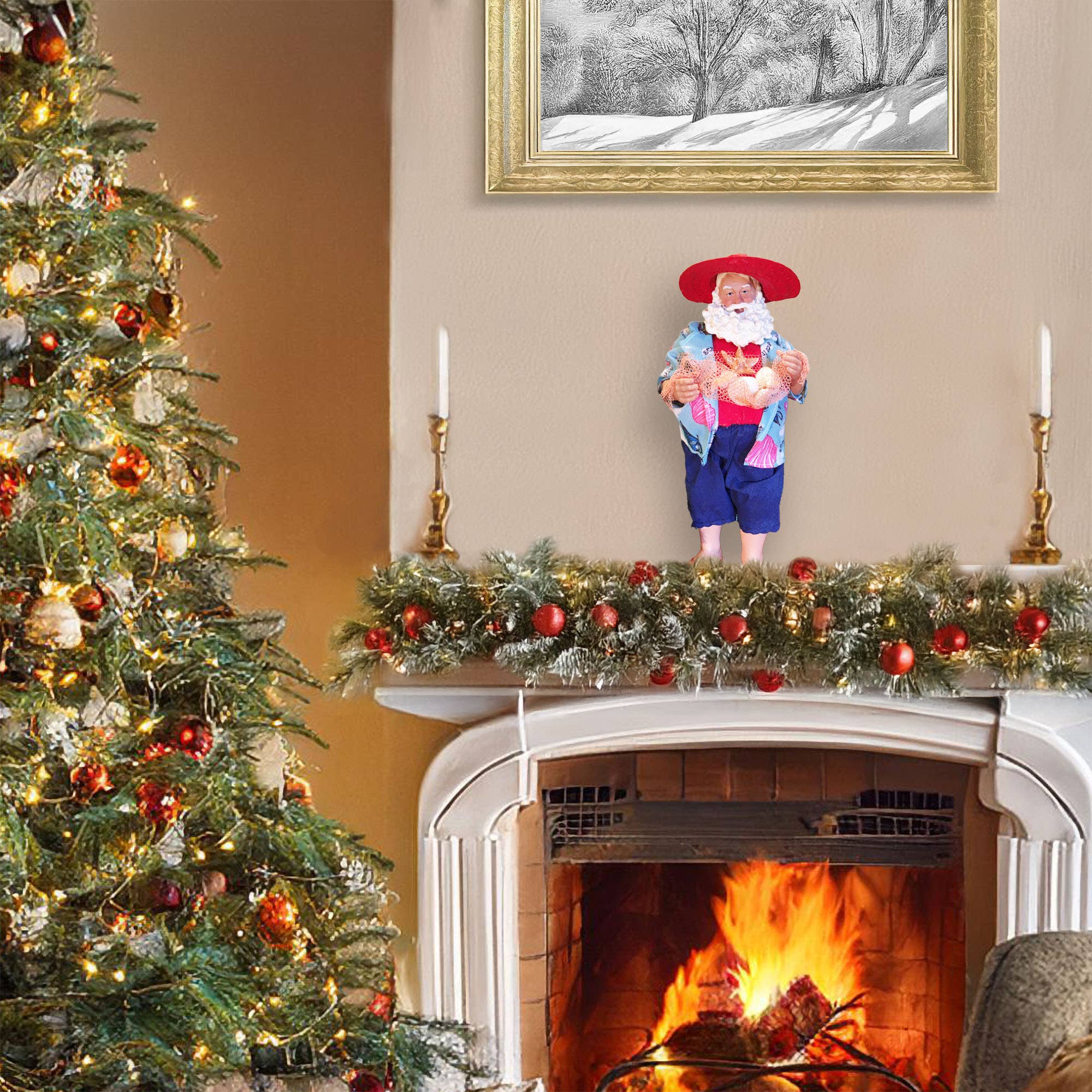 Santa’s Workshop Inc. - Wholesale Christmas Decoration - 10" Beach Party Santa1