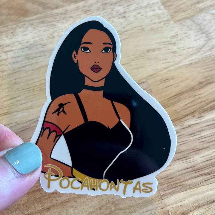 Pocahontas, Princesse Disney, Autocollant en vinyle pour la vente par Graceful Darkness, LLC