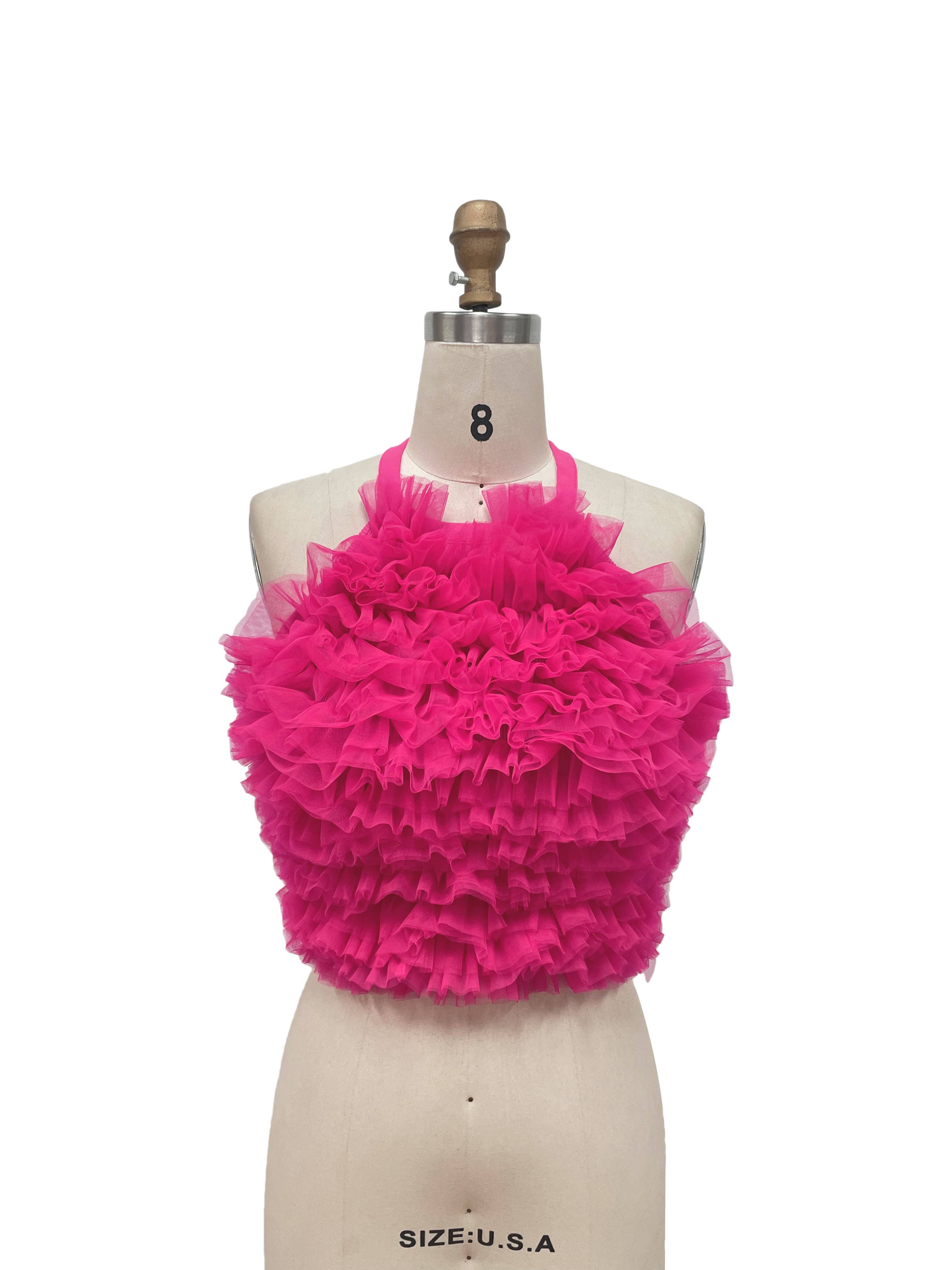 XHHH Inc - Wholesale Blouse - Women's - Sleeveless Feather Halter blouse1