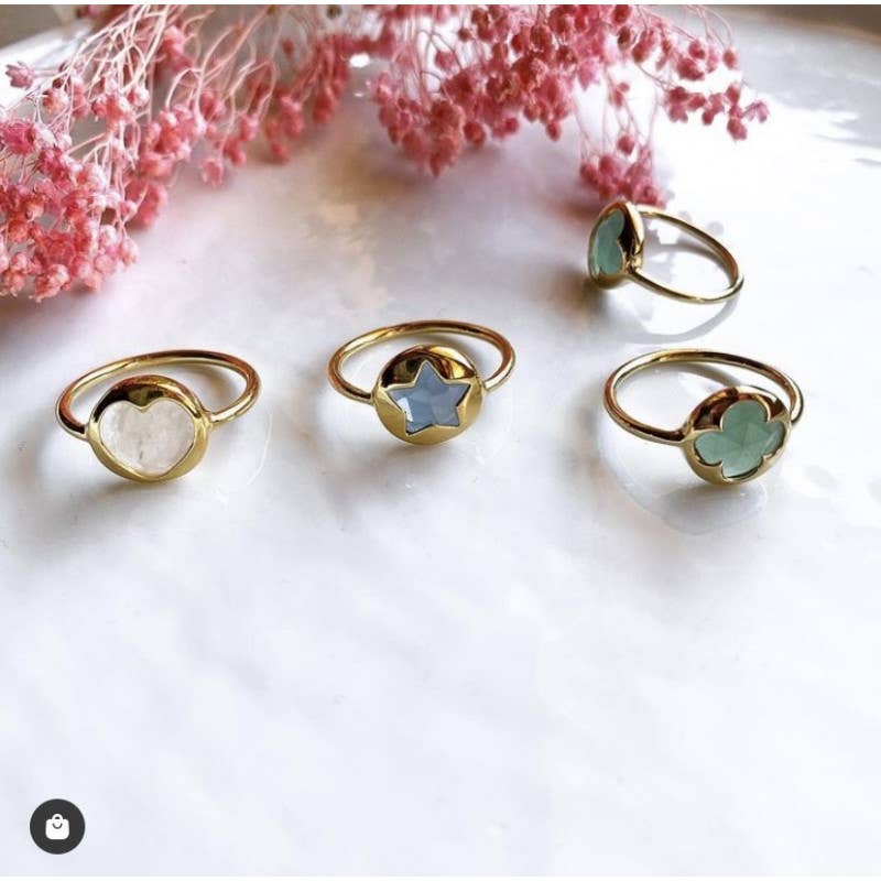 Sophie Deschamps Bijoux – Engroshandel Solitairering – MAOMI hjertering med hvid månestenslabradorit (BAGMA68COEUR)3