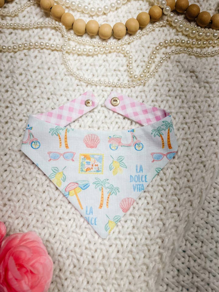 Beach Dog Bandana, Summer Snap On Pet Scarf for wholesale by StellaLoo
