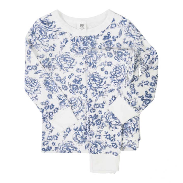 Pink Elephant Brands - Wholesale Sleepwear Set - Kids - Long John Pajama Set - Navy Toile