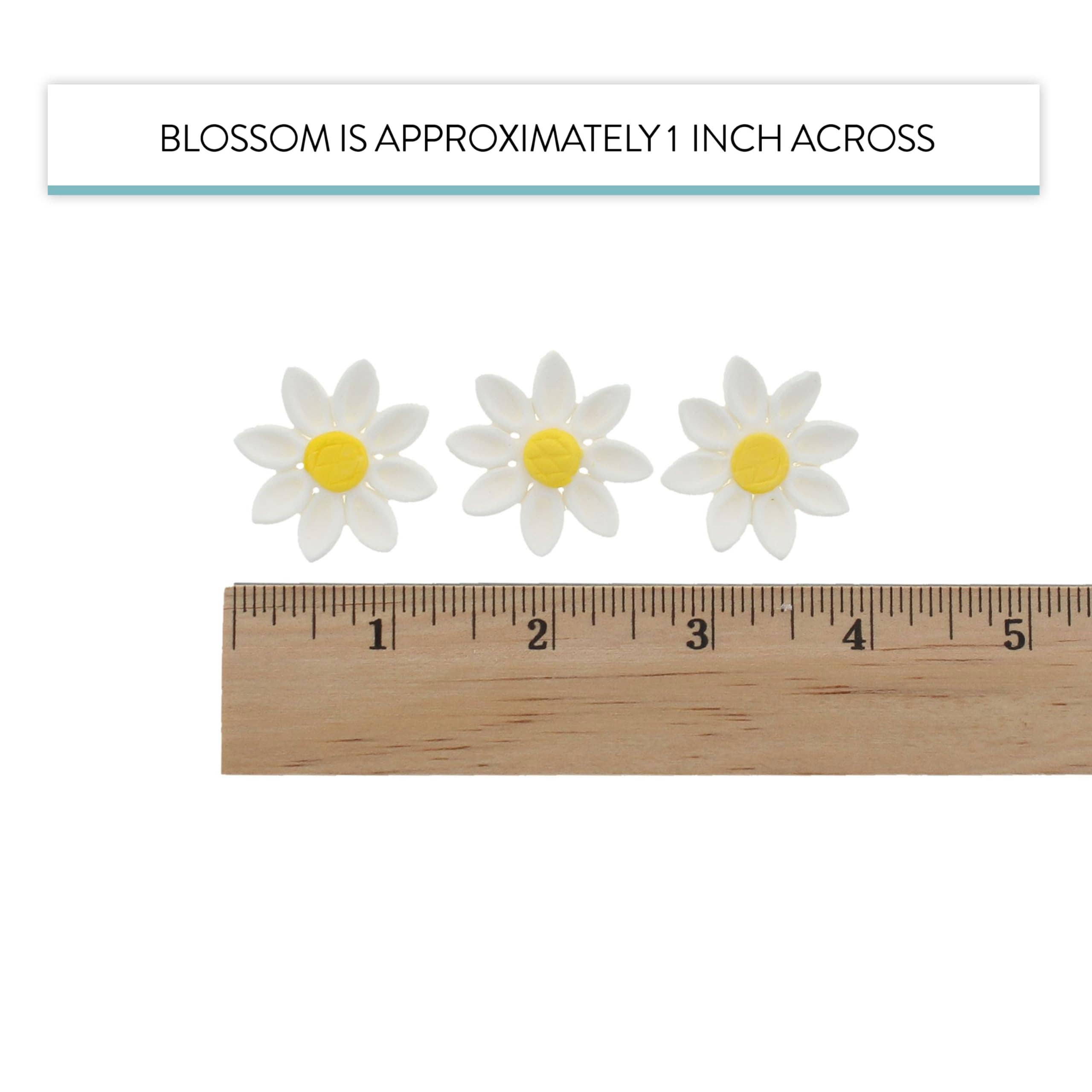 Global Sugar Art - Wholesale Taart/cupcaketopper - Eetbare Madeliefje Taartdecoraties, Witte en Gele Suikerbloemen, Onbedraad 1 Inch, Madeliefje Cupcake Toppers, Eetbare Bloemen Taartdecoraties door Chef Alan Tetreault, Global Sugar Art4