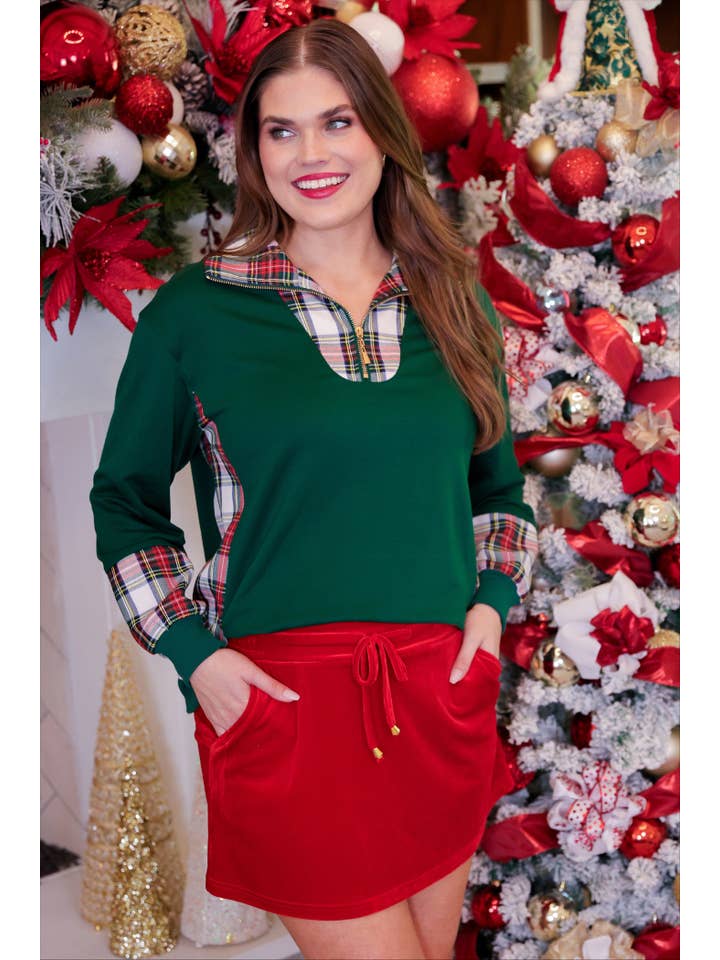 Juniper Plaid Pullover- Green for wholesale on Faire5