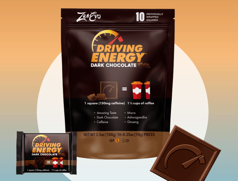 ZenEvo Chocolate - Wholesale Chocolate Bar - Driving Energy - 10 Count - Caffeinated Chocolate7