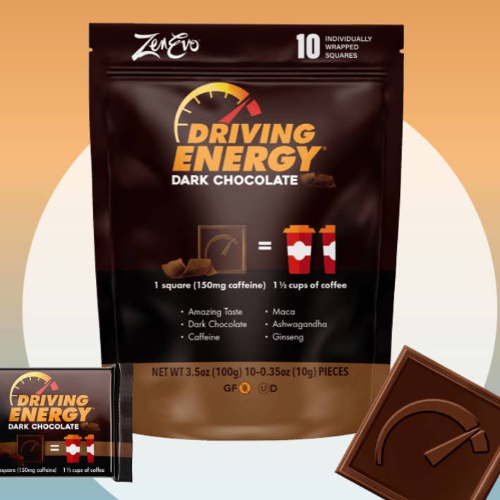 ZenEvo Chocolate - Wholesale Chocolate Bar - Driving Energy - 10 Count - Caffeinated Chocolate7