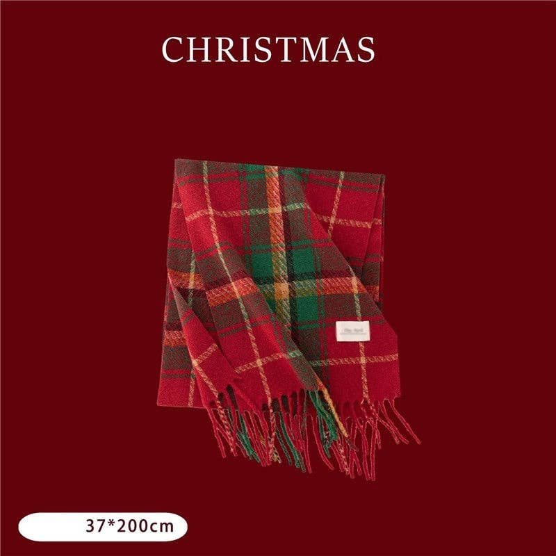 UZ Wholesale Store - Wholesale Sjaal - Dames - Warme klassieke winter sjaal met kerstfestival design2