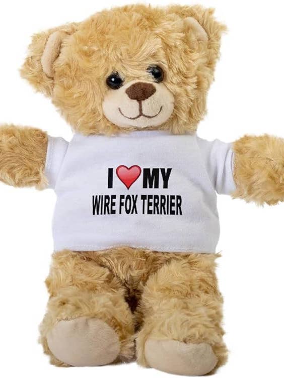 I Love My Wire Fox Terrier Teddy Bear for wholesale by CustomHappy