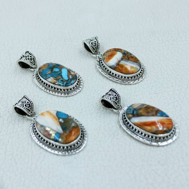 Silvex Jewelry - Wholesale Individual Charm/Pendant - Spiny Oyster Turquoise Silver Jewelry2