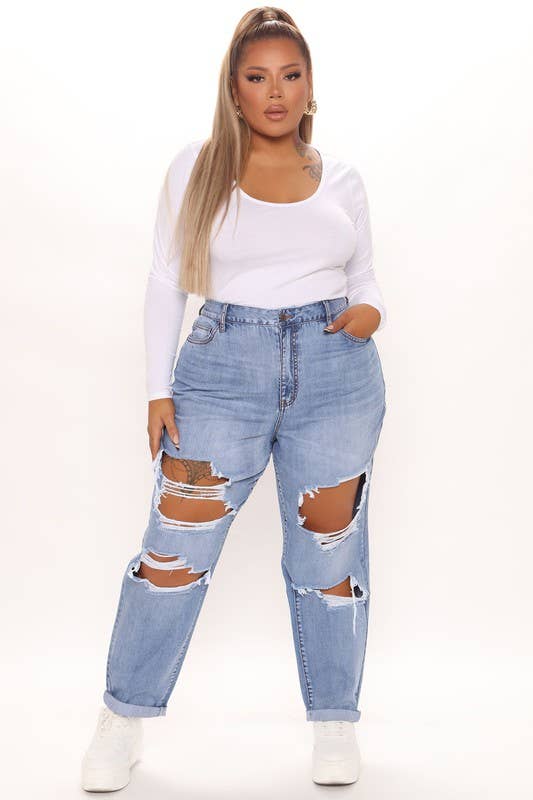 5besties inc - Wholesale Bodysuit - Women's - Scoop Neck Cotton Blended Bodysuits - Plus Size7