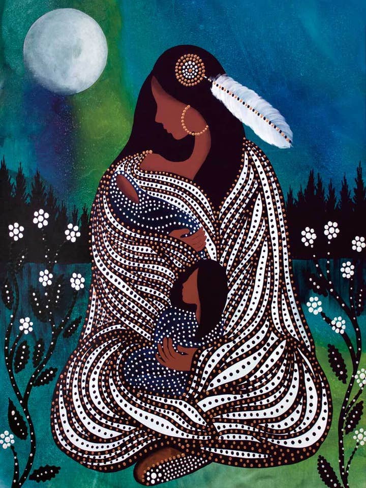 Loving Arms by Artist Betty Albert Art Print for wholesale by Indigenous Puzzles and Art