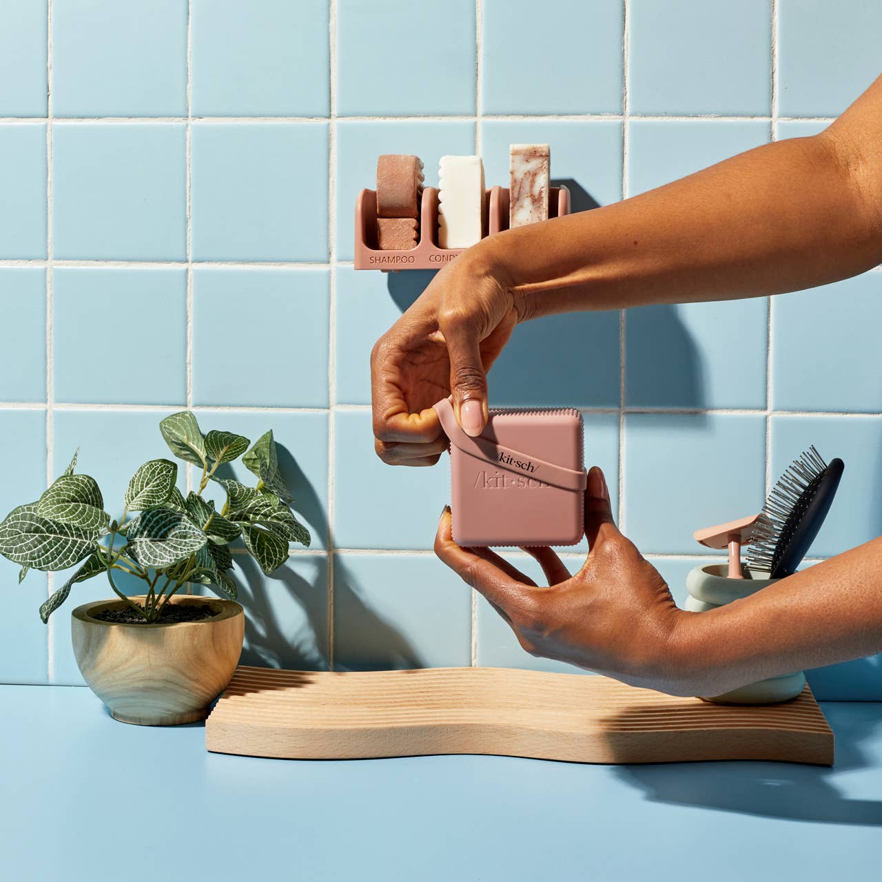 KITSCH - Wholesale Makeup/Cosmetic Bag - 2-Compartment Travel Case - Terracotta5