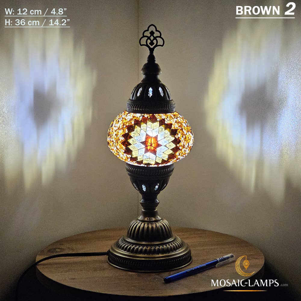 Mosaic Lamps - Vendita all'ingrosso Lampada da scrivania/d'accento - Lampada da tavolo turca a mosaico media con globo, artigianale, disponibile in 10+ colori8