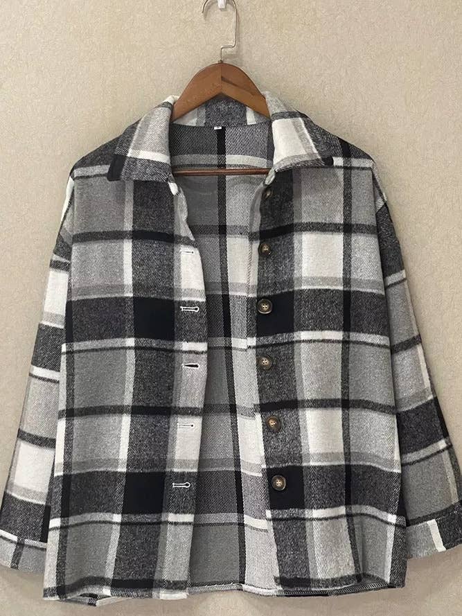 UNISHE - Vente Veste-chemise – femme - XC1238 Veste en flanelle à carreaux Femme7