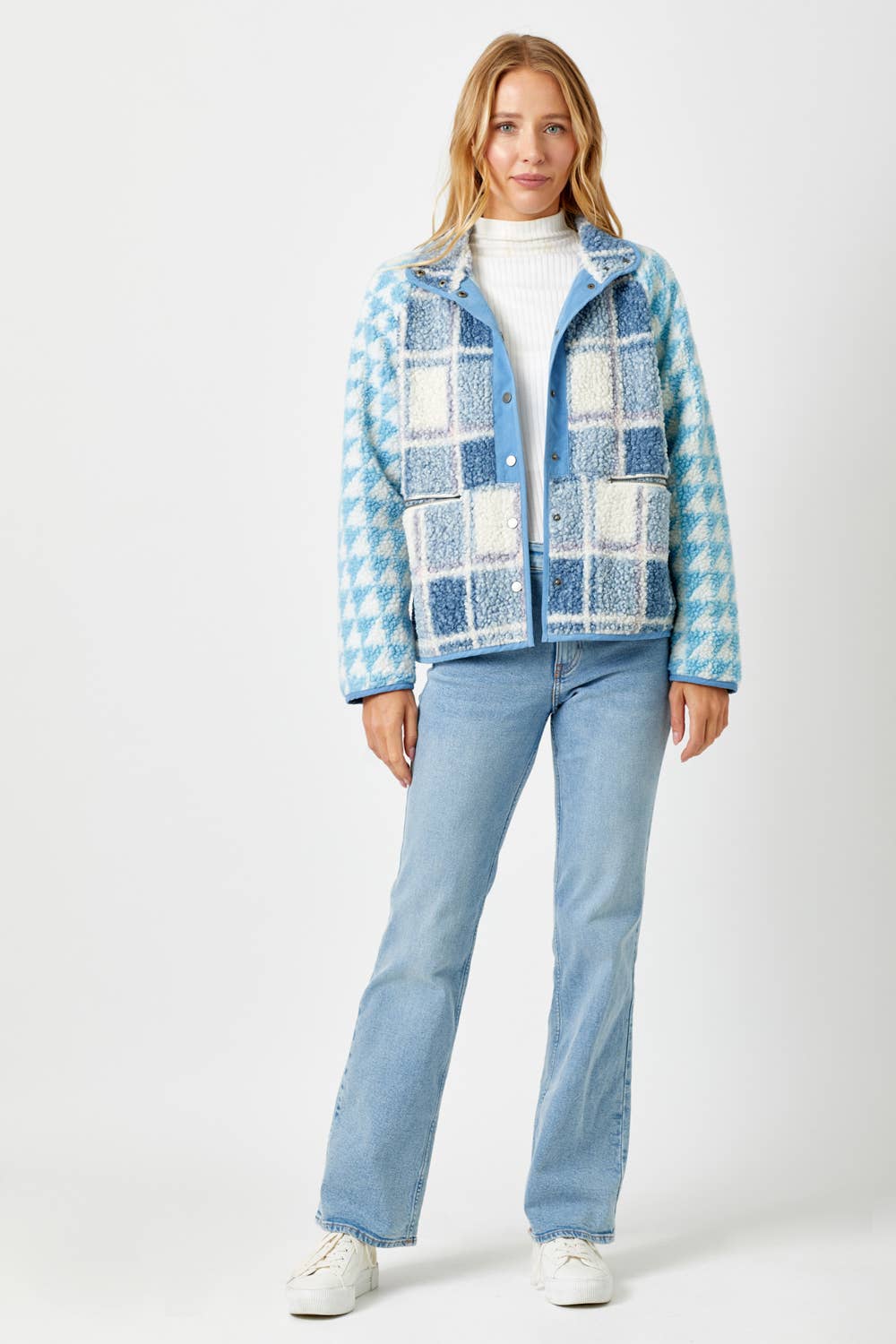 Mystree - Vendita all'ingrosso Felpa in pile - Donna - 60305 Giacca in pile con stampa mista12