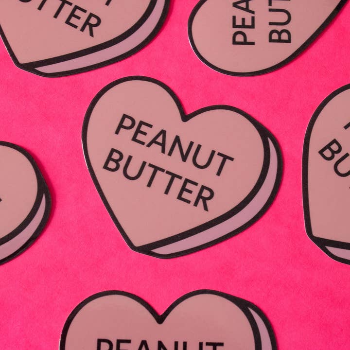 Erdnussbutter-Gesprächsherz Vinyl-Aufkleber für den Großhandel von Doctor Scribble