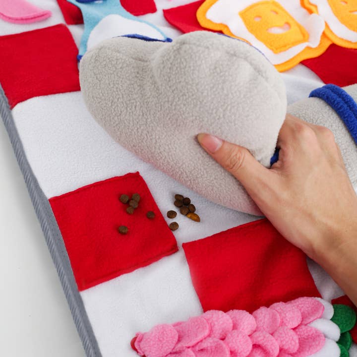 LUFTPETS - Wholesale Pet Mat - Dog - Red Bone Snuffle Mat for Dogs – 24" Squeaky Enrichment Toy2