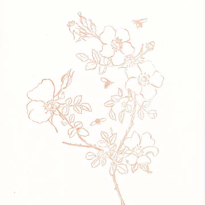 Bee Rosy • Impression d'art en typographie minérale pour la vente par Justina Freel