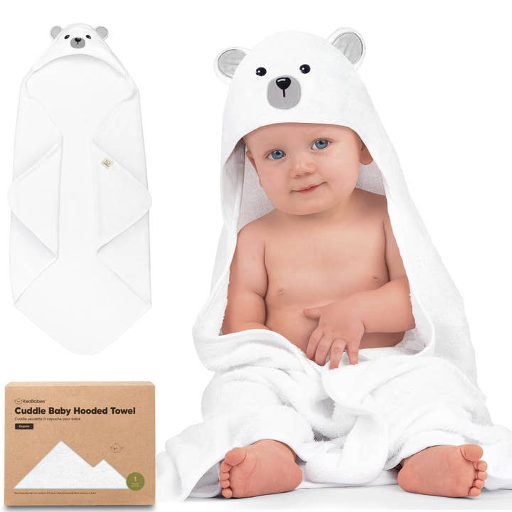 Polar KeaBabies Cuddle Baby Hooded Towel for wholesale on Faire