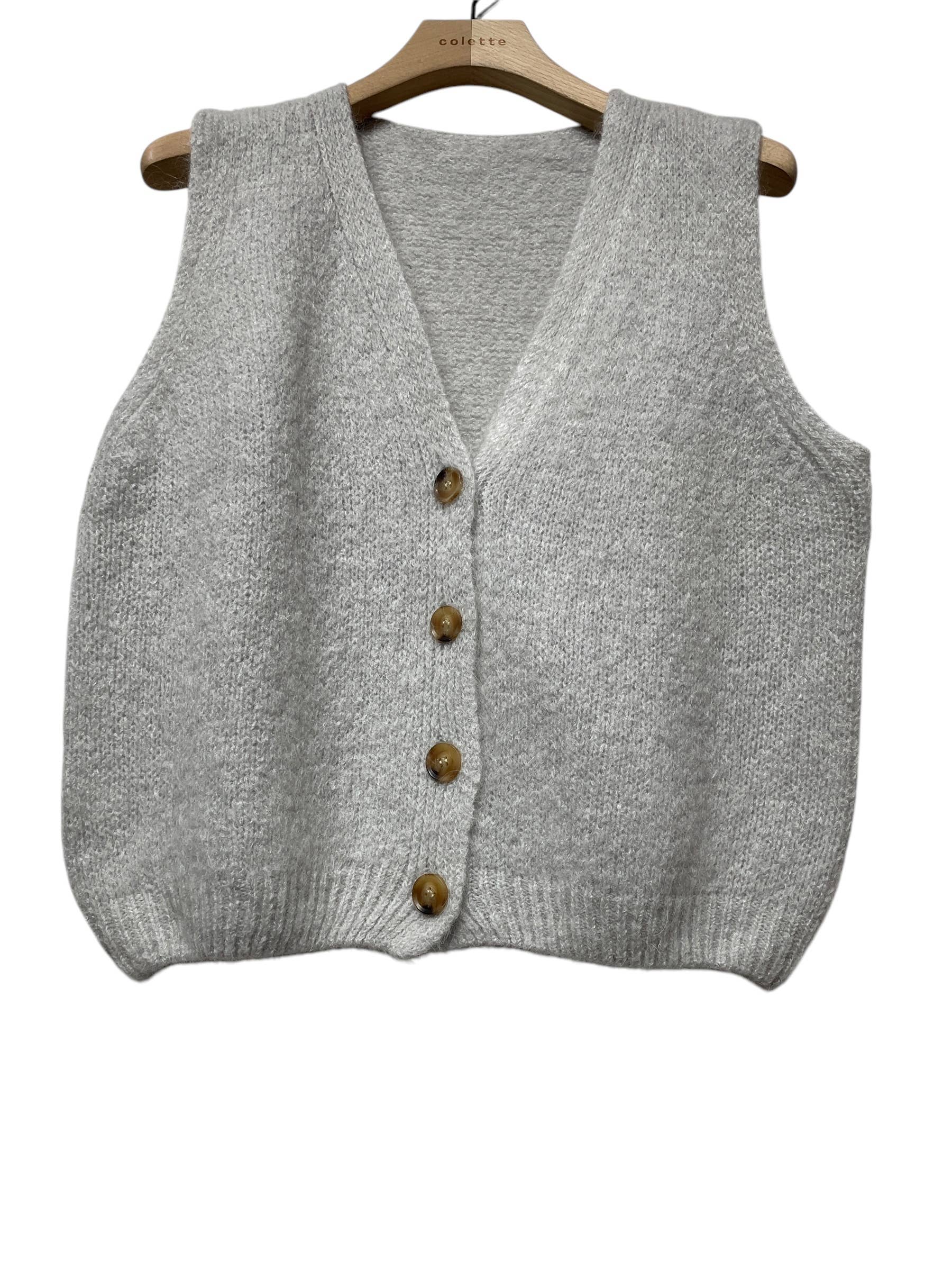 LINEN & COTTON HOUSE - Wholesale Sweater Vest - Women's - Sleeveless sweater with buttons 507126