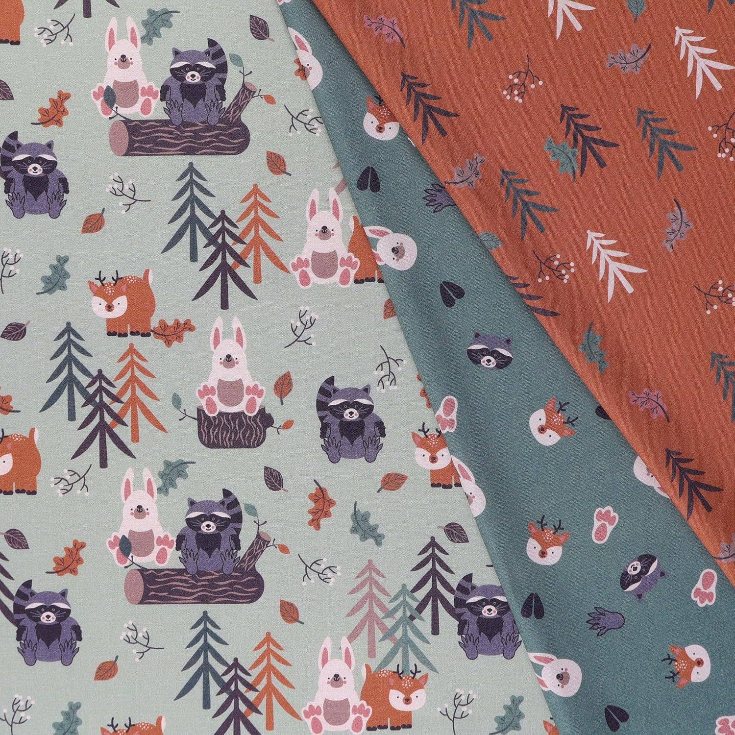 Mook Fabrics - Vente Tissu - Tissu pour enfants 100 % coton, 45 po, au mètre, vert forêt2