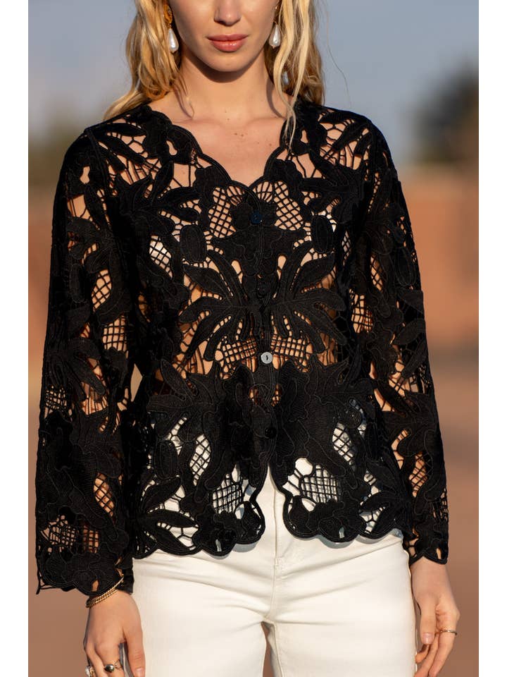 CHOKLATE PARIS - Vendita all'ingrosso Camicia button down - Donna - Cardigan Chiara in pizzo macramé - 8104310