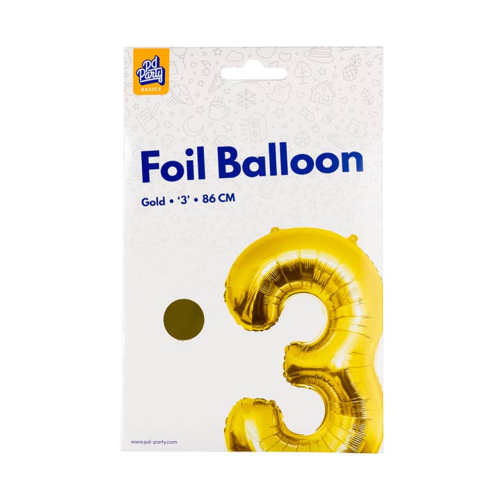 PD Party - Wholesale Balloon - Foil Balloon 86 cm. - No.3 Gold1
