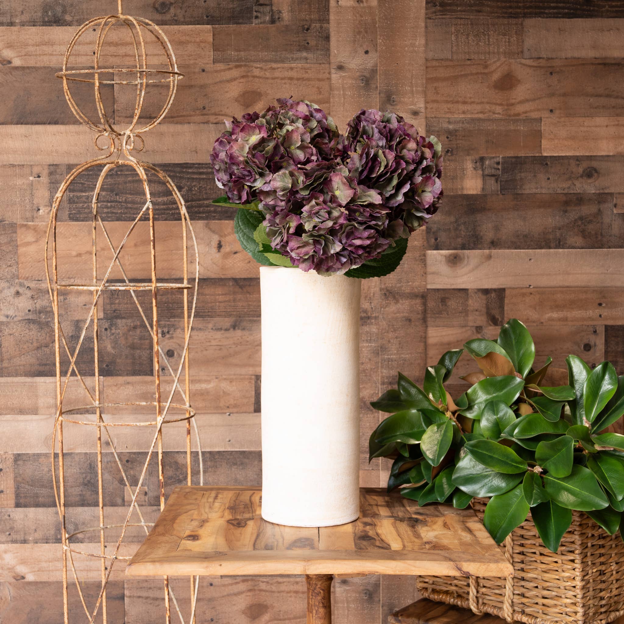 Mills Floral Company - Wholesale Artificial Flowers - Real Touch Hydrangea - 29 Inch - Antique Burgundy3