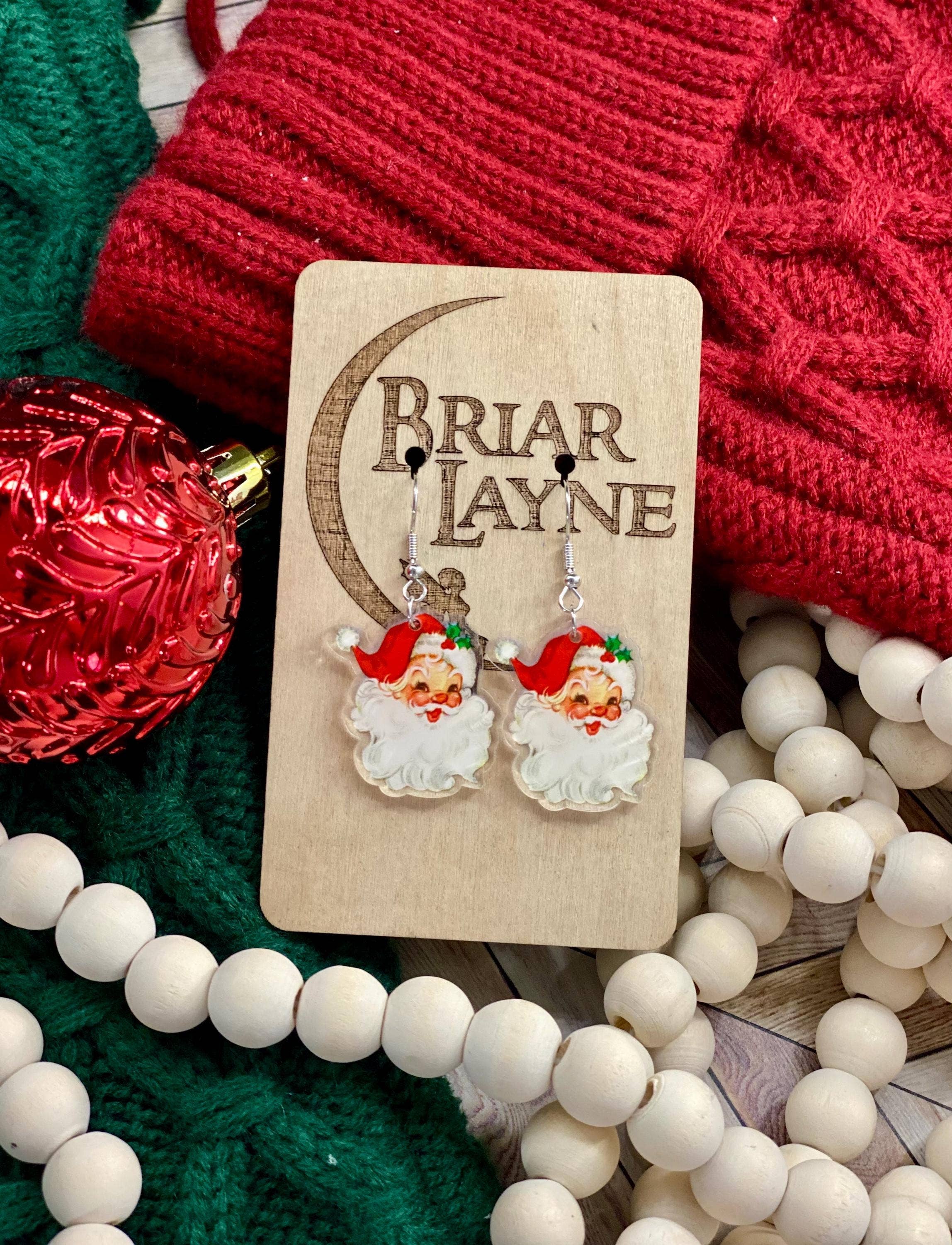 Briar layne - Wholesale Dangle Earrings - Vintage Santa Clause Christmas Holiday Earrings