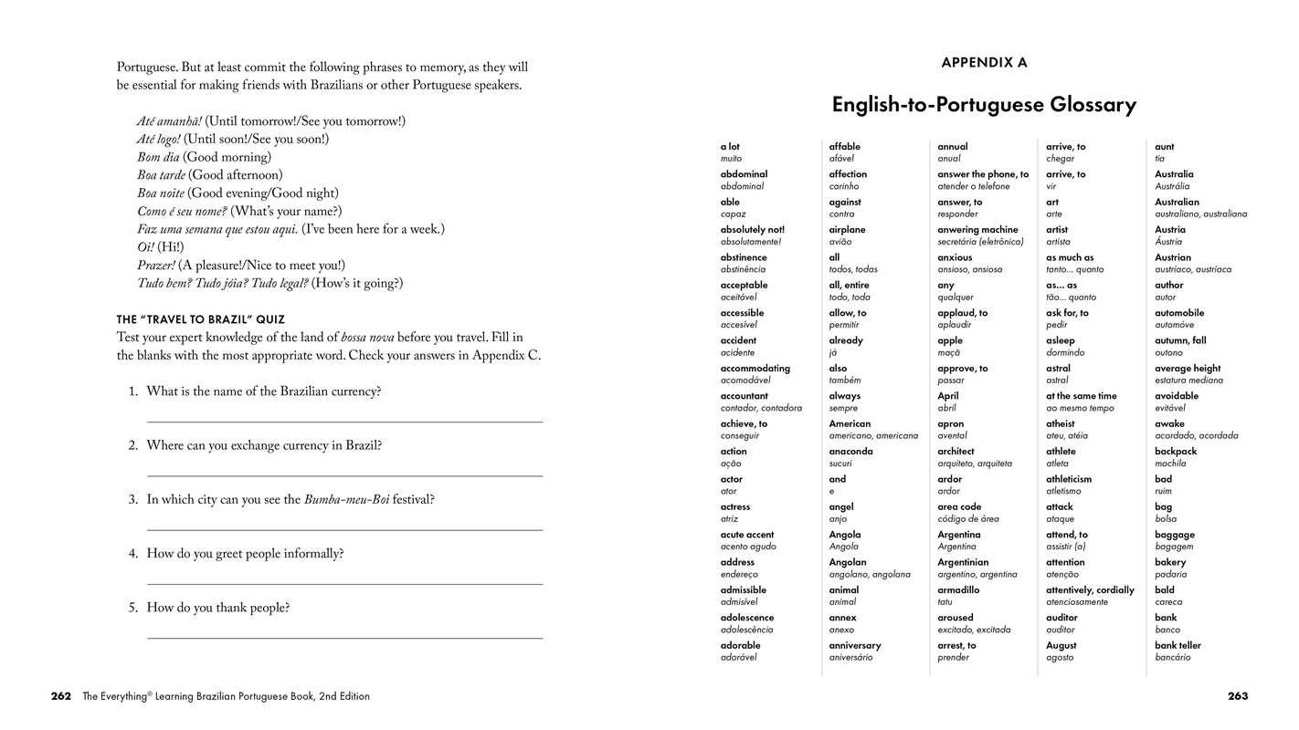 Simon & Schuster - Wholesale Language & Linguistics - Everything Learning Brazilian Portuguese Book, 2nd Edition by Fernanda Ferreira6