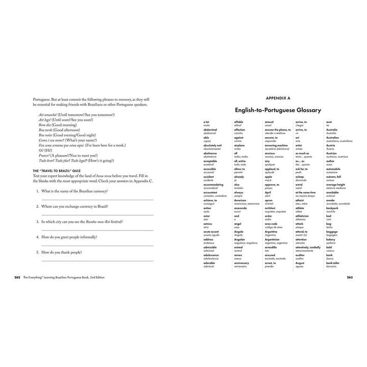 Simon & Schuster - Wholesale Language & Linguistics - Everything Learning Brazilian Portuguese Book, 2nd Edition by Fernanda Ferreira6