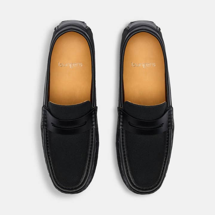 Transporter® Men's Designer Driving Shoes Black for wholesale by Loungers