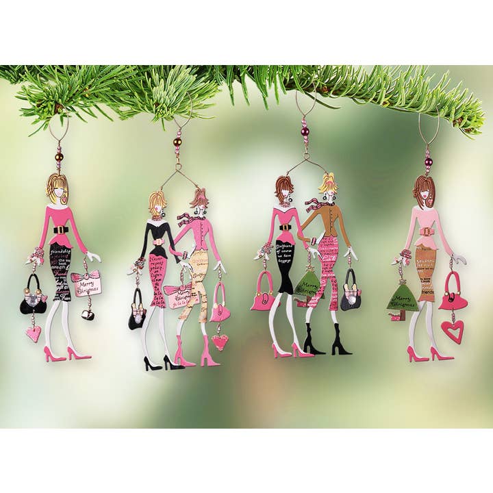 Sunset Vista Designs - Wholesale Ornament Set - Girlfriends Ornaments 4 Asst