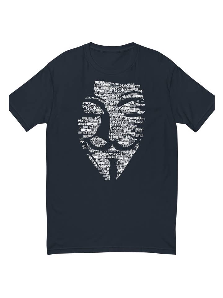 Sweats & Tees Ltd – wholesale Screen printed t-shirt – Men′s – Ben Anonymous Face Print T-Shirt Navy