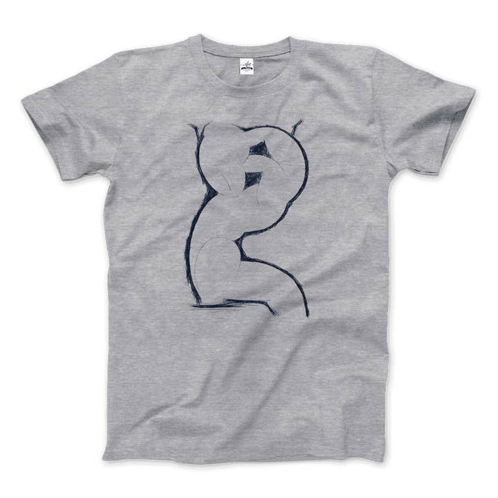 Art-O-Rama Shop - Wholesale Screen Printed T-Shirt - Women's - Modigliani - Caryatid Sketch Artwork T-Shirt3