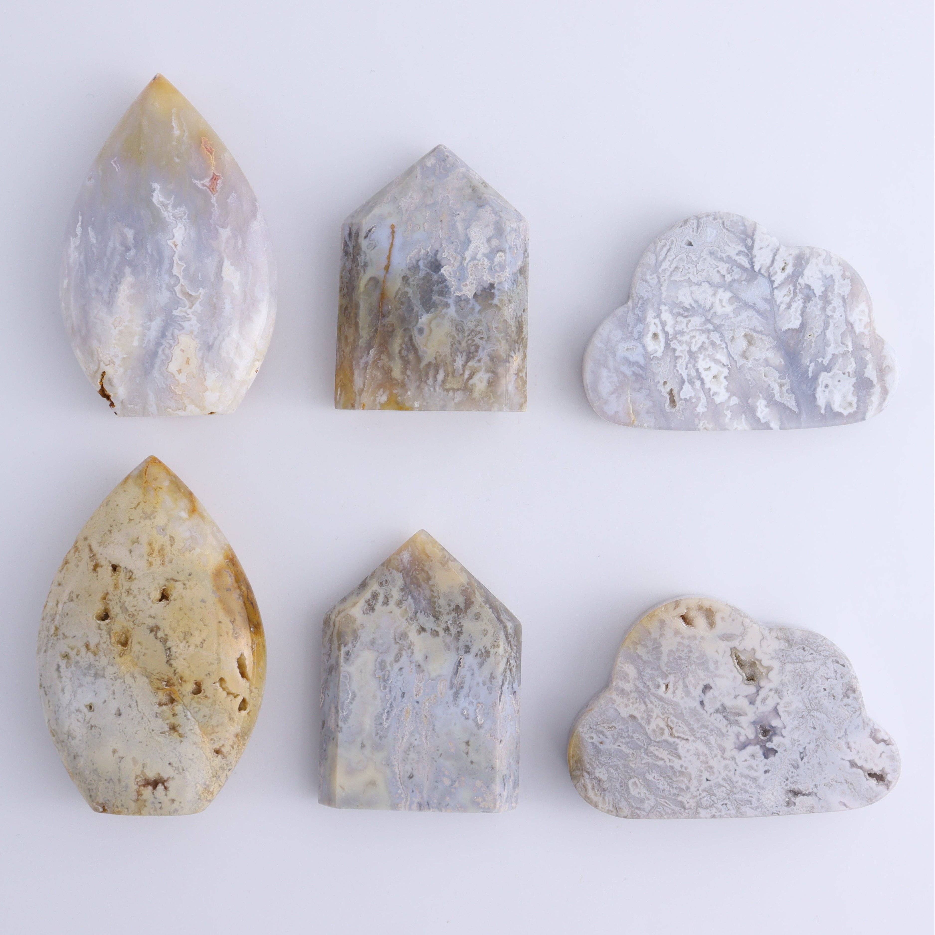 Mi Esperanza Minerals - Wholesale Spiritual Stone/Crystal - Agate Clouds,  Flames and Towers Set of 60