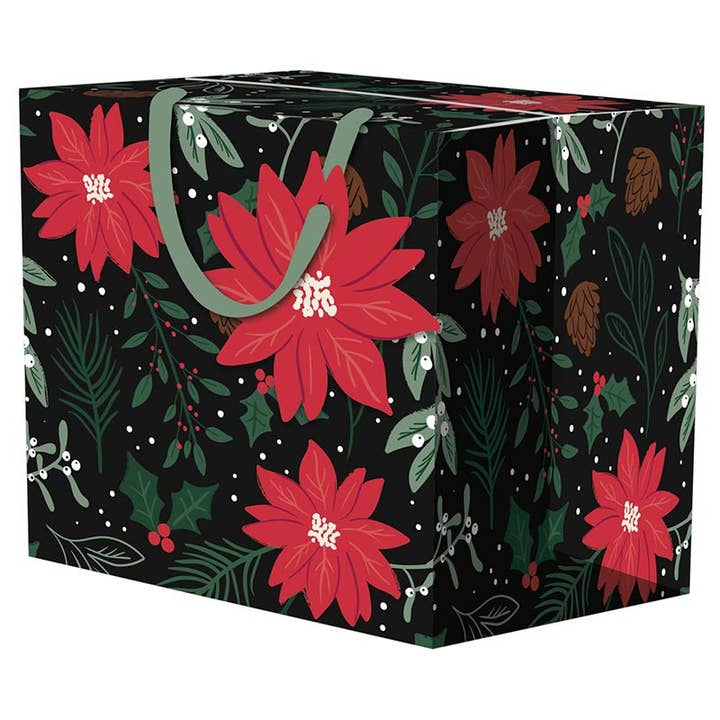 Holly Day Cheer Poinsettia Candle Bag for wholesale by The Gift Wrap Company