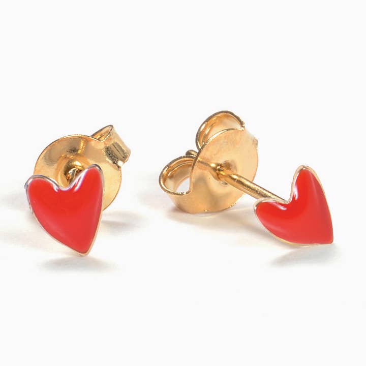 GRANT hart oorbellen (klaproosrood) voor wholesale door Titlee