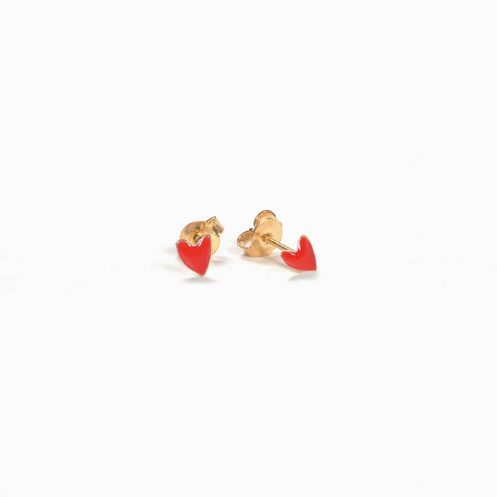 GRANT heart earrings (poppy red) for wholesale by Titlee