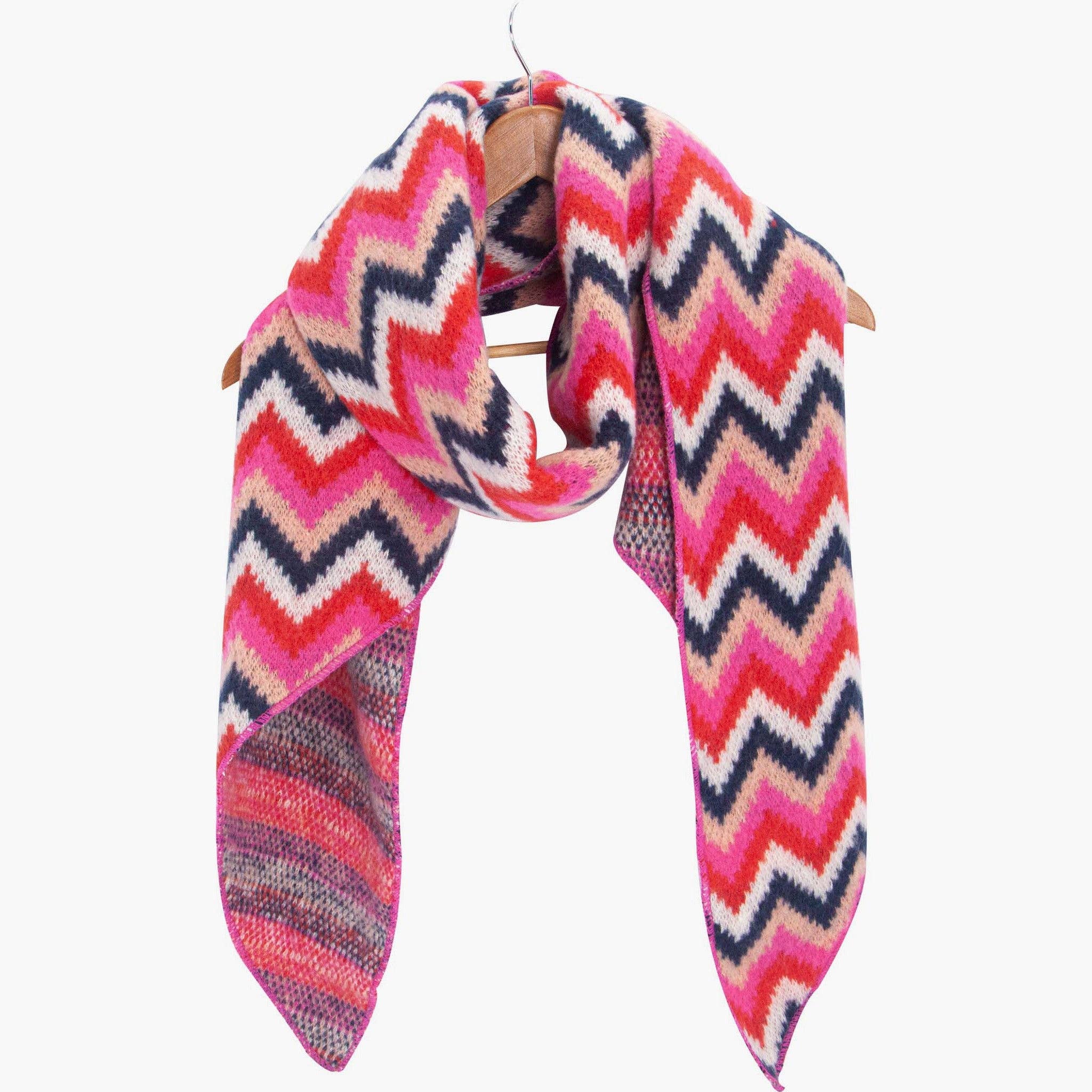 Sarta Accessories - Wholesale Scarf - Women's - Bobbie Red Zig-Zag Heavyweight Scarf3
