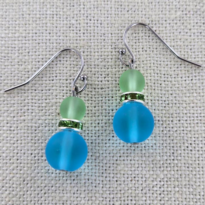 Sea Glass Earring 1721-SP for wholesale by Sadie Green's Jewelry