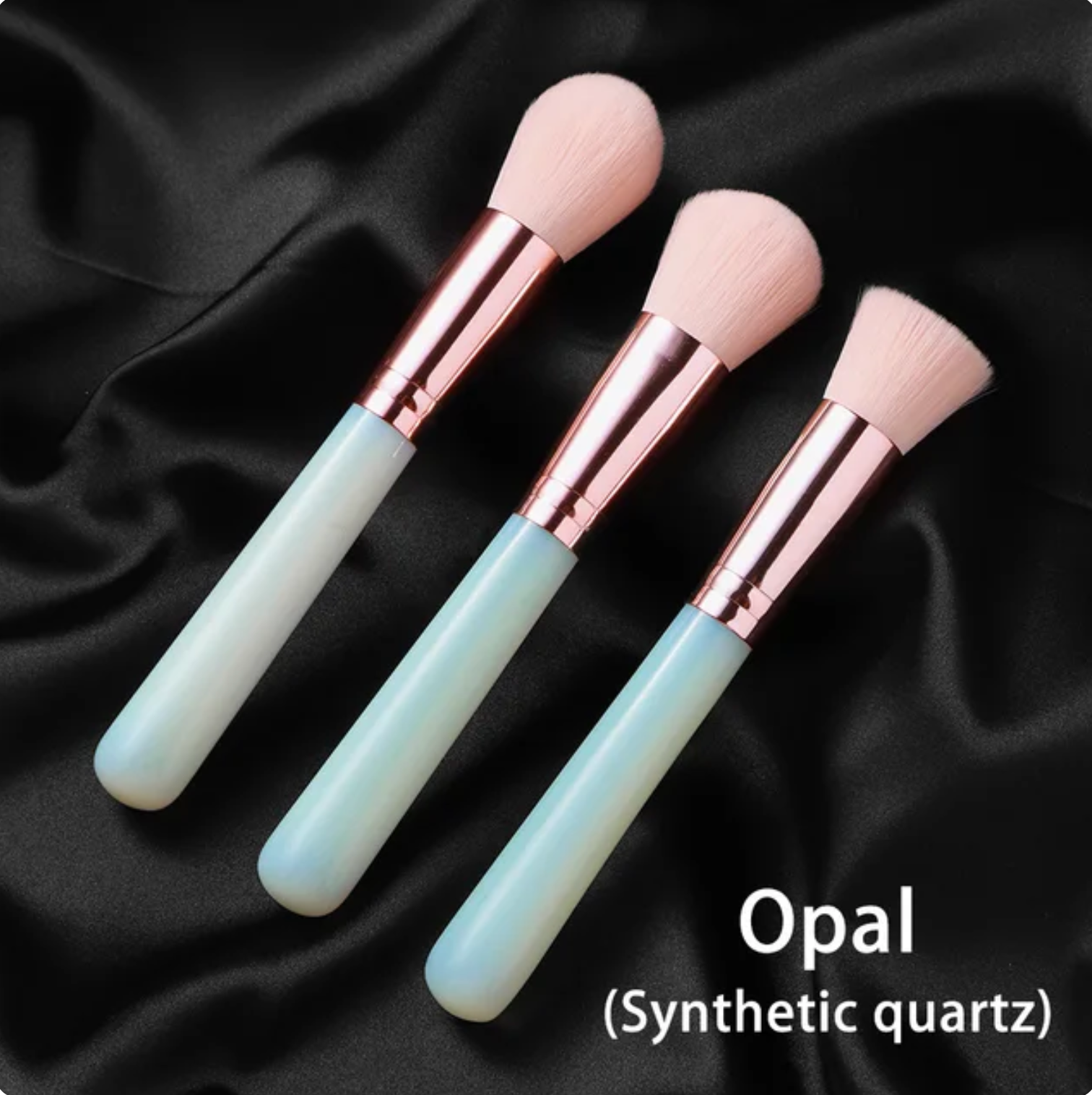 Crystolver (We Cover All Import Fees) - Vendita all'ingrosso Set di pennelli da trucco - Set di Pennelli Trucco con Manico in Pietra Preziosa5